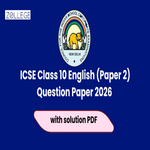 ICSE Class 10 English Paper 2 Question Paper 2026 with Solution Pdf